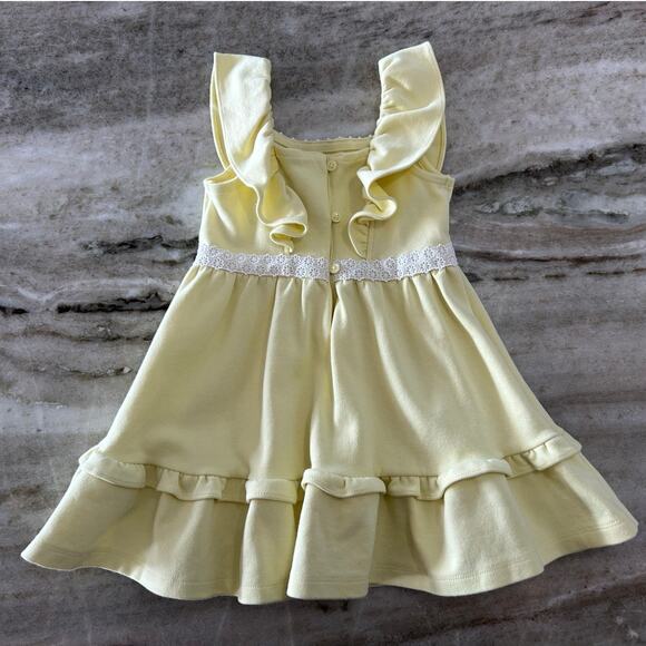 Janie and Jack Yellow Flutter Strap Dress 2T, Eyelet Lace, Spring/Summer - Picture 4 of 7